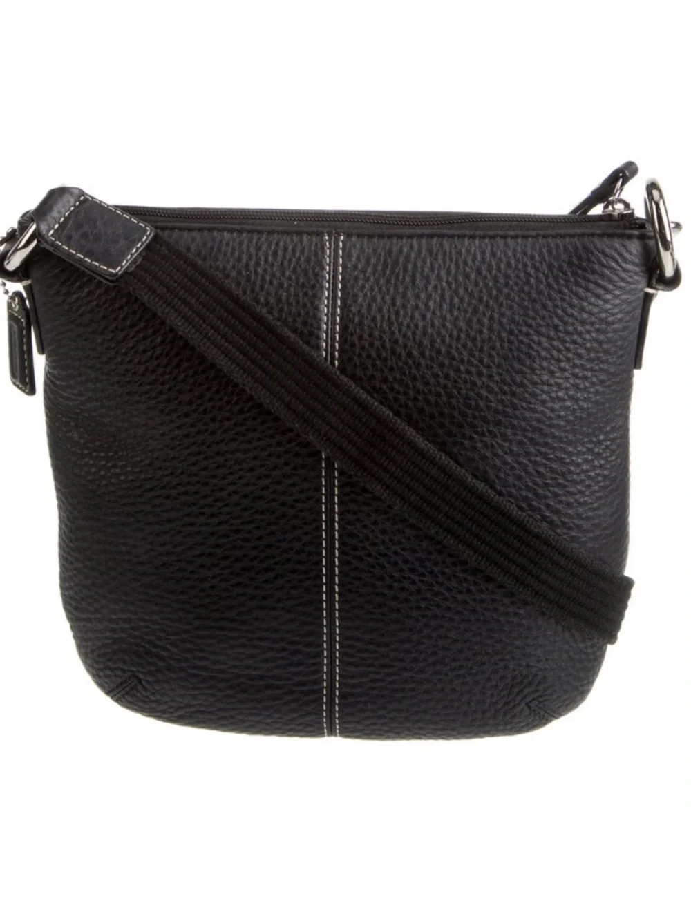 Coach Black Pebbled Leather Turn-Lock Crossbody